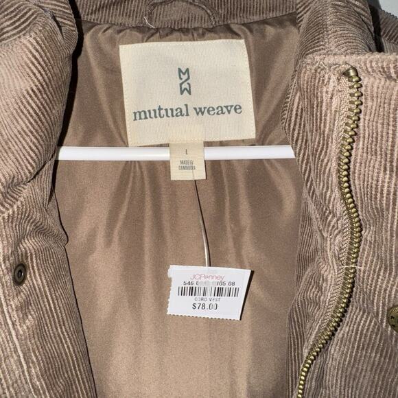NWT Mutual Weave Corduroy Puffer Vest Brown Taupe Essense Men Size L Gorpcore - Picture 3 of 7